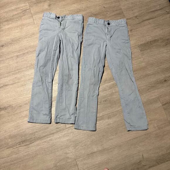 Boys Size 8 Slim Gray Uniform Pants and Shorts - Picture 1 of 5